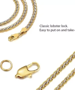 Elegant 4mm Gold-Filled Hammered Link Chain Necklace