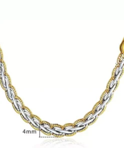 Elegant 4mm Gold-Filled Hammered Link Chain Necklace