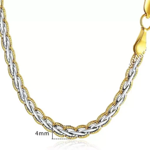 Elegant 4mm Gold-Filled Hammered Link Chain Necklace