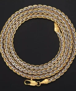 Elegant 4mm Gold-Filled Hammered Link Chain Necklace