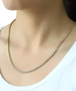 Elegant 4mm Gold-Filled Hammered Link Chain Necklace