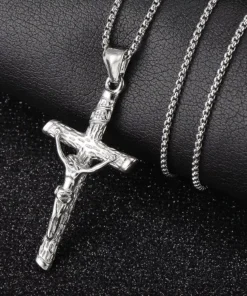 Gold & Silver Crucifix Charm Necklace