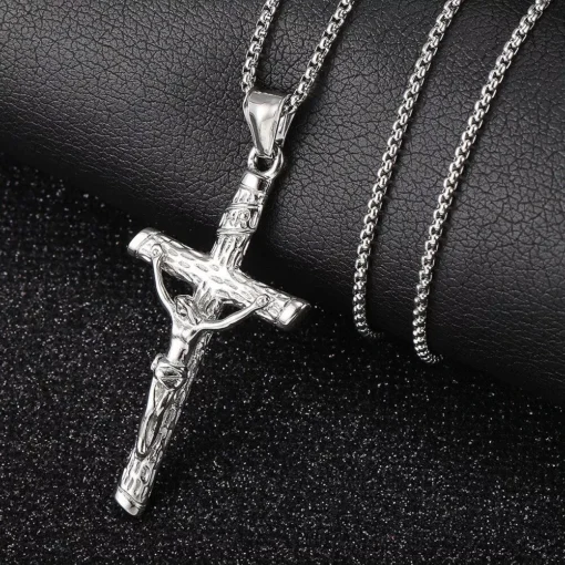 Gold & Silver Crucifix Charm Necklace