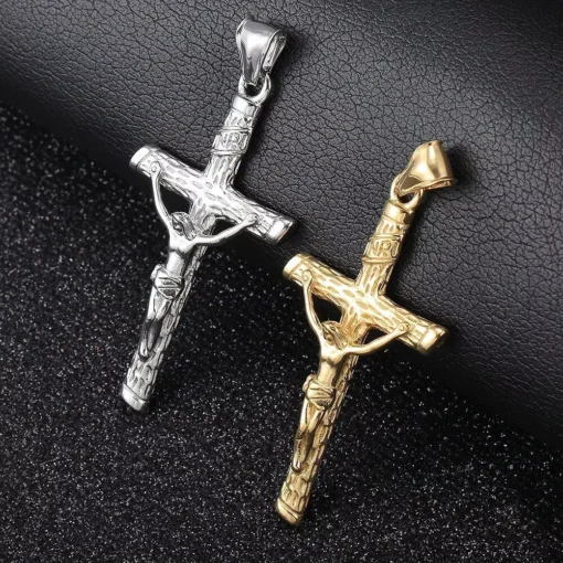 Gold & Silver Crucifix Charm Necklace