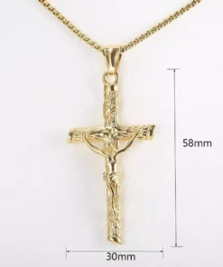 Gold & Silver Crucifix Charm Necklace