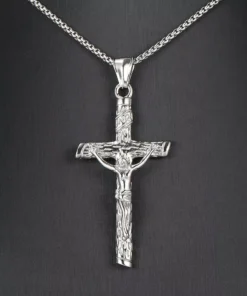 Gold & Silver Crucifix Charm Necklace