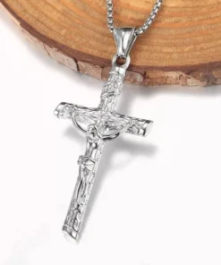 Gold & Silver Crucifix Charm Necklace