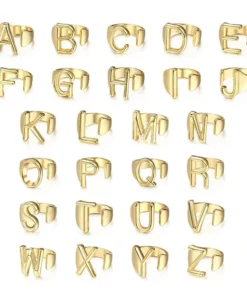 Gold Initials Opening Ring