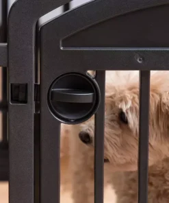 Portable 24-Inch 6-Panel Pet Playpen with Door