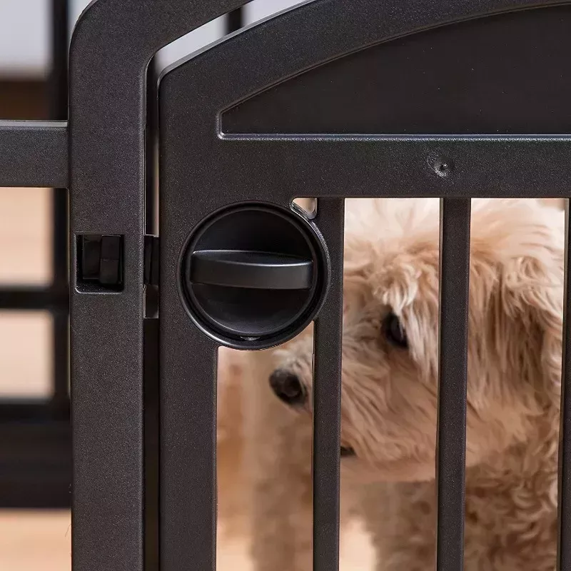 Portable 24-Inch 6-Panel Pet Playpen with Door