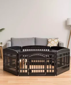 Portable 24-Inch 6-Panel Pet Playpen with Door