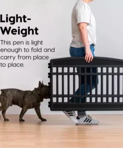Portable 24-Inch 6-Panel Pet Playpen with Door