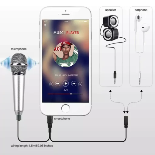 Compact 3.5mm Stereo Mini Microphone