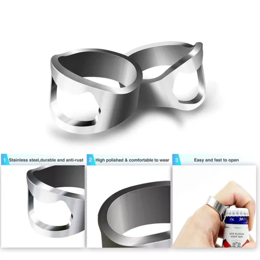 Stainless Steel Punk Ring Bottle Opener – Party Essential, Fashionable Beer Accessory - Image 3
