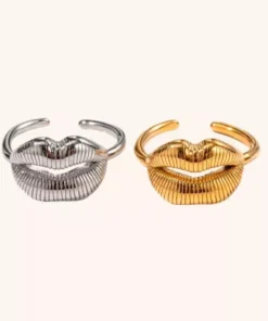 Luxurious 18K Gold Plated Stainless Steel Lip Ring