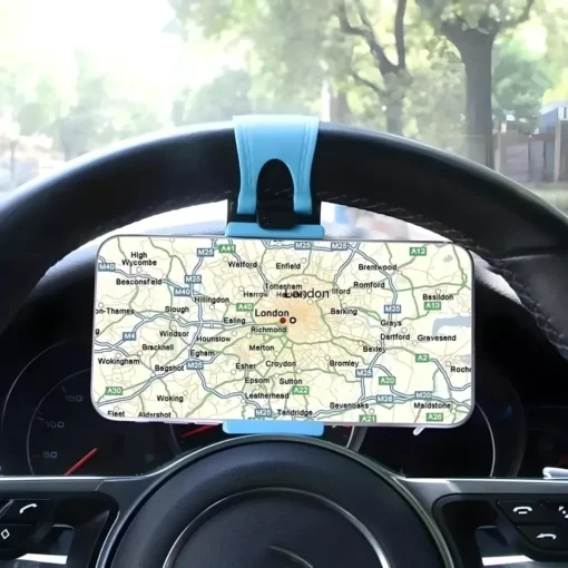 Universal Car Steering Wheel Phone Mount for Safe Navigation - Image 4