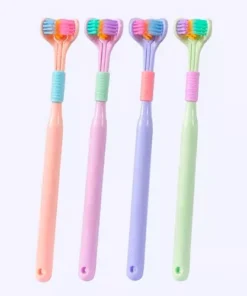 Triple-Sided Ultra-Fine Soft Bristle Toothbrush for Enhanced Oral Health