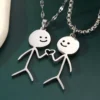 Unique Heart & Humor Stickman Necklace