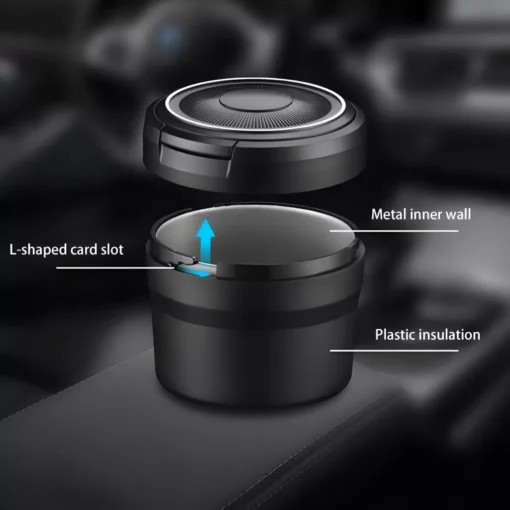 Portable LED-Lit Pop-up Car Ashtray - Image 6