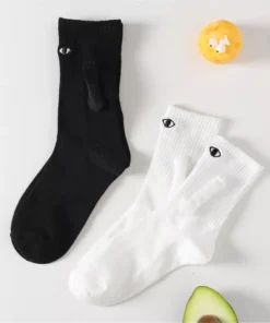 Magnetic Attraction Cartoon Eye Couple Socks