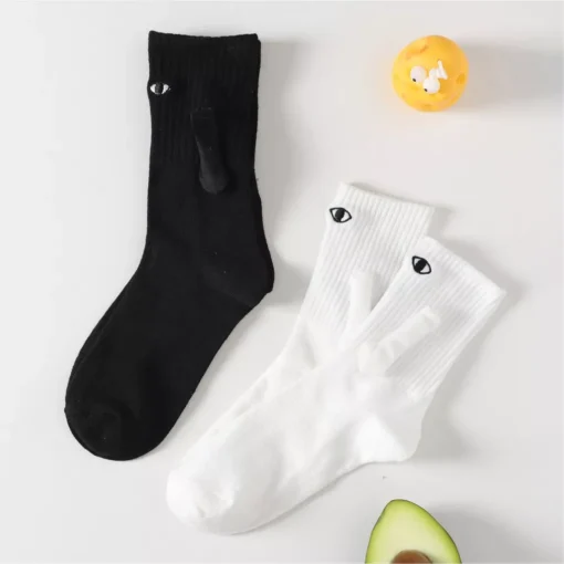 Magnetic Attraction Cartoon Eye Couple Socks