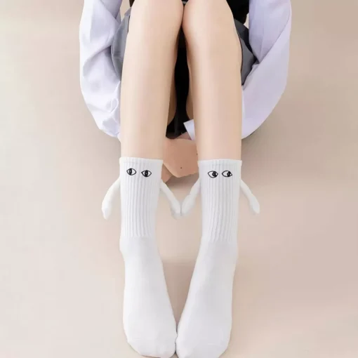 Magnetic Attraction Cartoon Eye Couple Socks