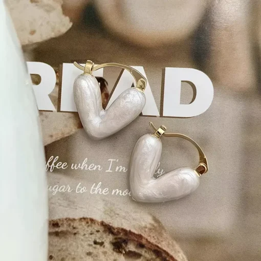 Elegant Heart-Shaped Earrings - Image 2