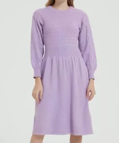 Elegant Long Sleeve Knitted Sweater Dress