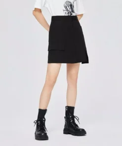 Chic High-Waist Knee-Length Skirt