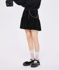 Chic Playful Mini Skirt with Chain Detail