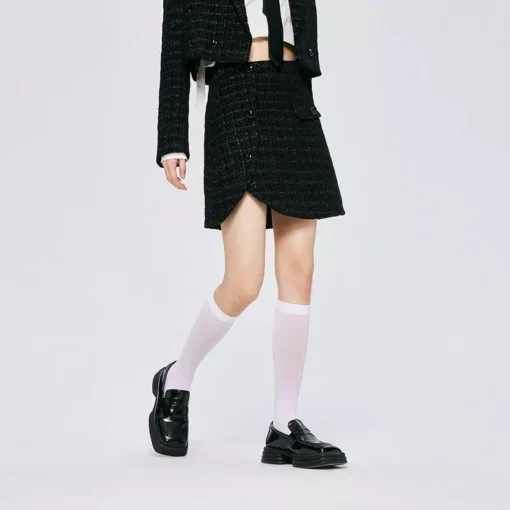 Chic Asymmetric Plaid A-Line Skirt