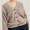 Stylish V-Neck Beaded Chain Women’s Cardigan Jacket