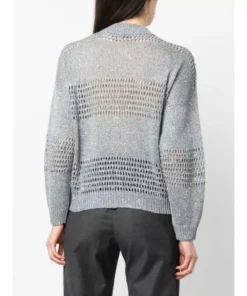 Stylish Sequin-Embellished Linen Cardigan