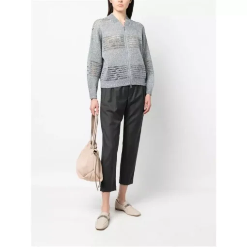 Stylish Sequin-Embellished Linen Cardigan