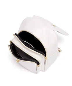 Trendy Off-white Leather Backpack for Women