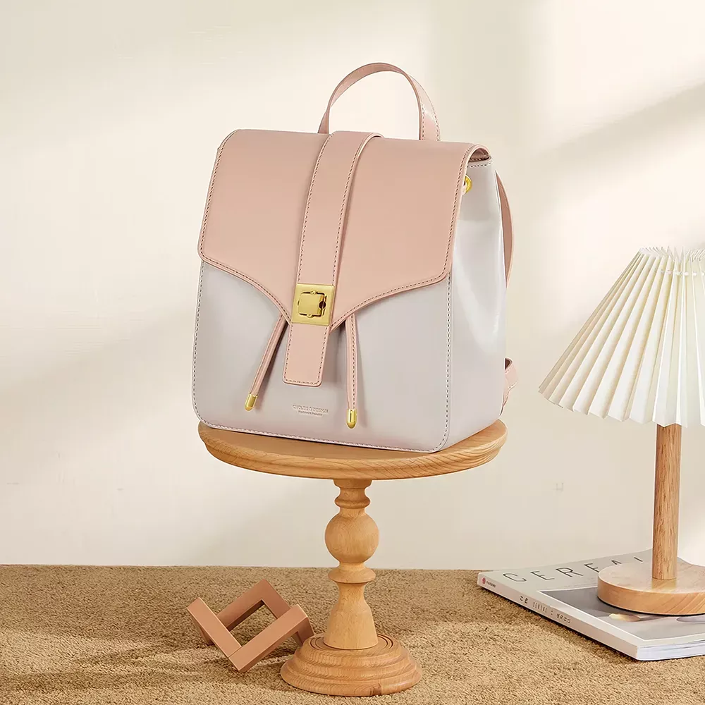 Chic Cowhide Leather Backpack