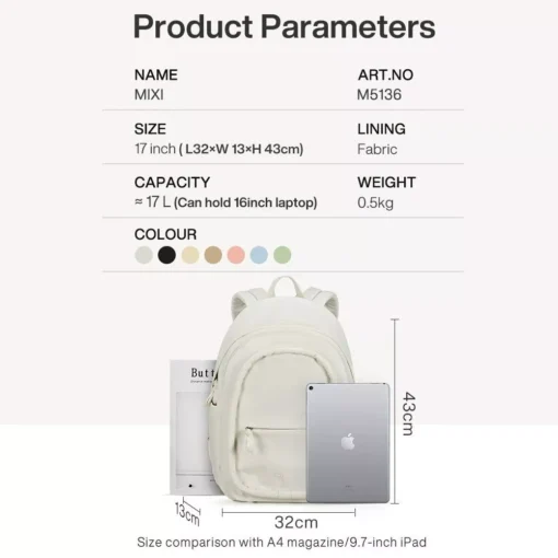 Waterproof Multi-Functional Fashion Backpack for Travel and School – 17 Inch Laptop Compatible