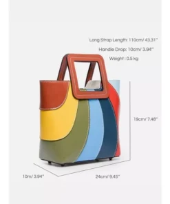 Colorful Patchwork Vegan Leather Tote