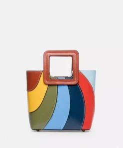 Colorful Patchwork Vegan Leather Tote