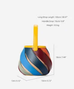 Colorful Striped PU Leather Bucket Handbag