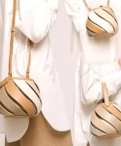 Colorful Striped PU Leather Bucket Handbag