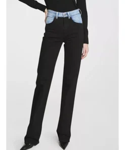 Trendy Patchwork Straight-Leg Jeans for Women