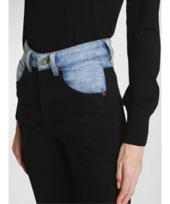 Trendy Patchwork Straight-Leg Jeans for Women