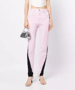 Chic Spliced Colorblock Denim Pencil Jeans
