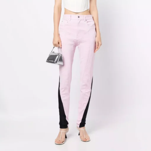 Chic Spliced Colorblock Denim Pencil Jeans