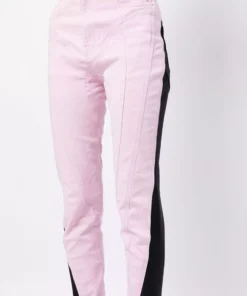 Chic Spliced Colorblock Denim Pencil Jeans