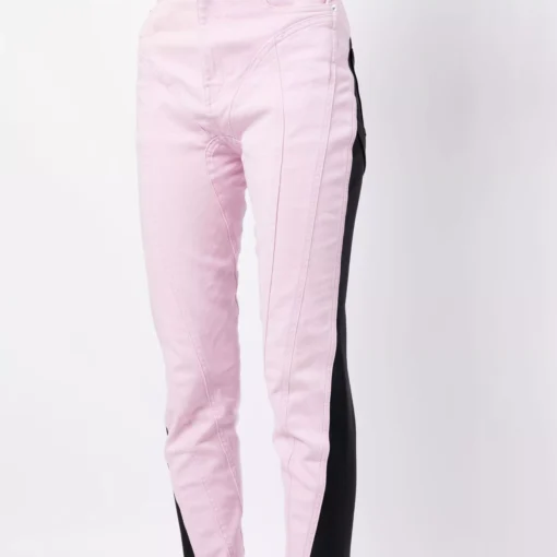 Chic Spliced Colorblock Denim Pencil Jeans
