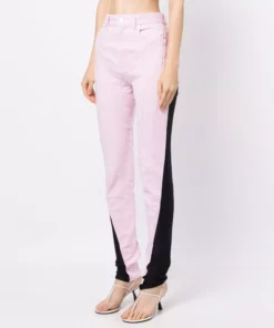 Chic Spliced Colorblock Denim Pencil Jeans