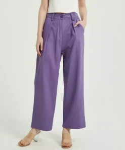 High-Waist Wide Leg Vintage Style Trousers