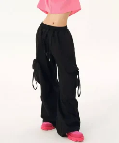 Vintage Wide-Leg Cargo Pants for Women